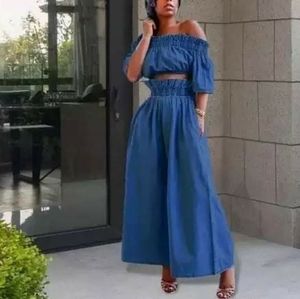 Women’s navel ruffles short sleeve pants